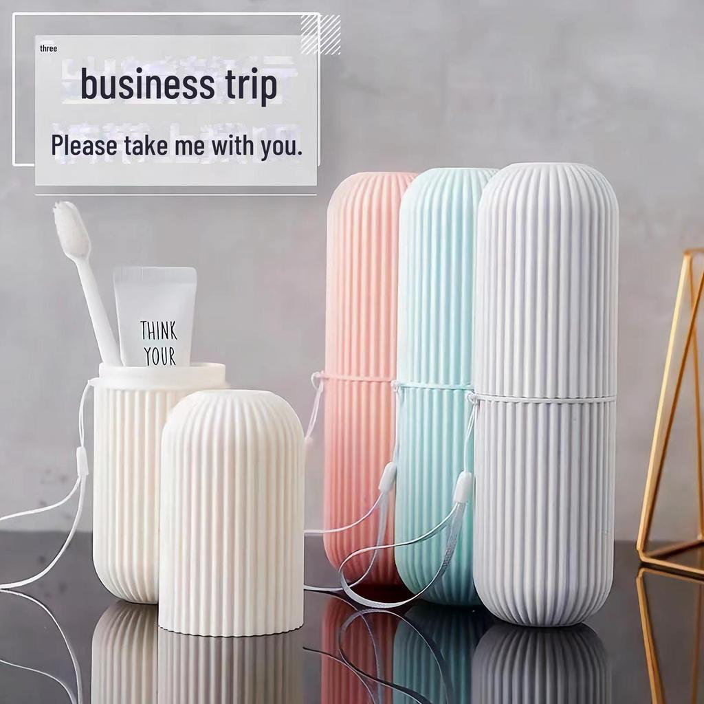 Портативный дорожный набор зубных щеток с промывочным стаканом, стаканом для ополаскивателя полости рта, большим тюбиком зубной пасты и коробкой для хранения зубов.