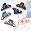 Acrylic Ocean Themed Hair Claw Secure Hold Hair Clip With Trendy Shark Pattern Fashion Hair Accessory For Daily Styling