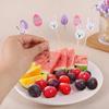 100Pcs/Set Disposable Toothpicks Bunny Carrots Fruit Salad Bamboo Sticks  Easter Party Decoration