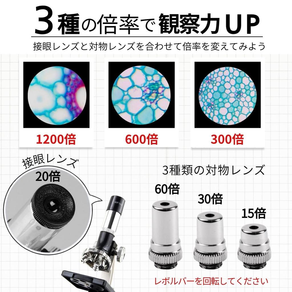 Apricity Microscope for Elementary School Smartphone for Independent Japanese Instruction Manual Summer Vacation 30X~1200X Students, Camera, Children,