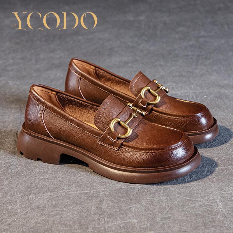 Лето-осенние удобные дышащие нескользящие лоферы из натуральной кожи для женщин и девочек-студентов