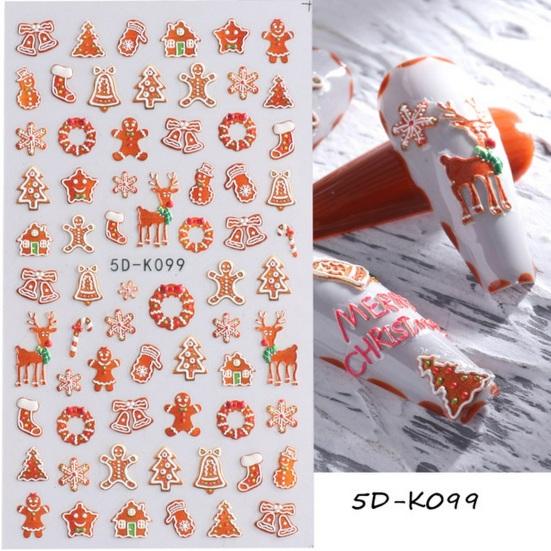 1 Sheet Christmas Designs Art Snowflake Sticker Festive Santa Nail Elk Safe Easy To