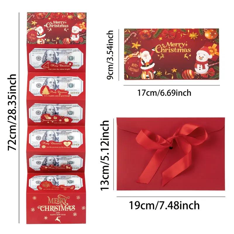1pc Christmas Red Envelope 10 Card Position Cash Wallet Gift Card Christmas Surprise Party Greeting Card Money Box