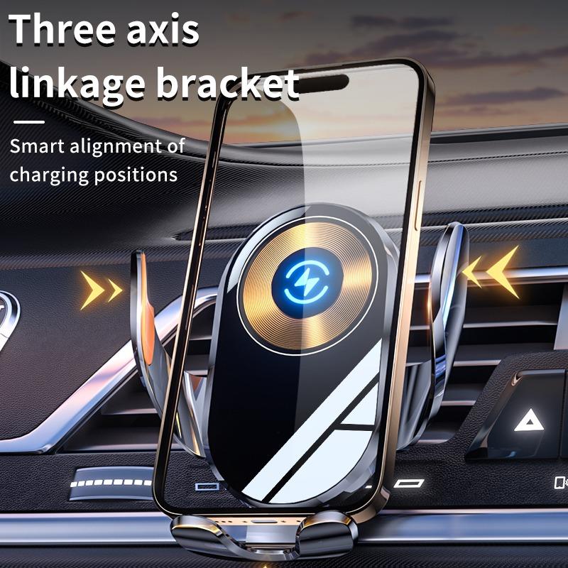 2024 Magic A6 Clip Three-Axis Linkage Creative Line Design Car Wireless Charger Mobile Phone Bracket Smart Car Supplies