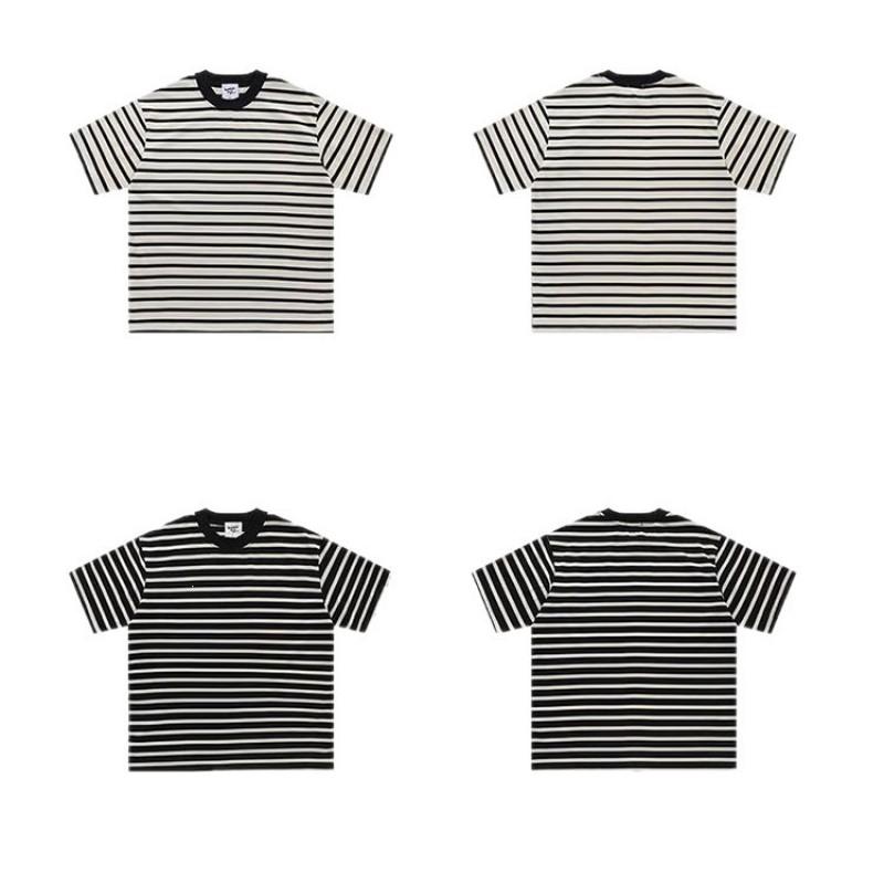 Mens Oversized Crew Neck Short Sleeve T-Shirt With 3D Digital Print Stripes Breathable Quick-Dry Cotton Blend Casual Wear