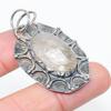Golden Rutile Handmade 925 Sterling Silver Jewelry Pendant 2.01" H0p66