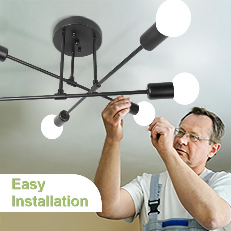 Canmeijia Modern Chandelier Nordic Decor Lamp Celing Light 6 Head Pendant Lights Hanging Light For Living Dining Room