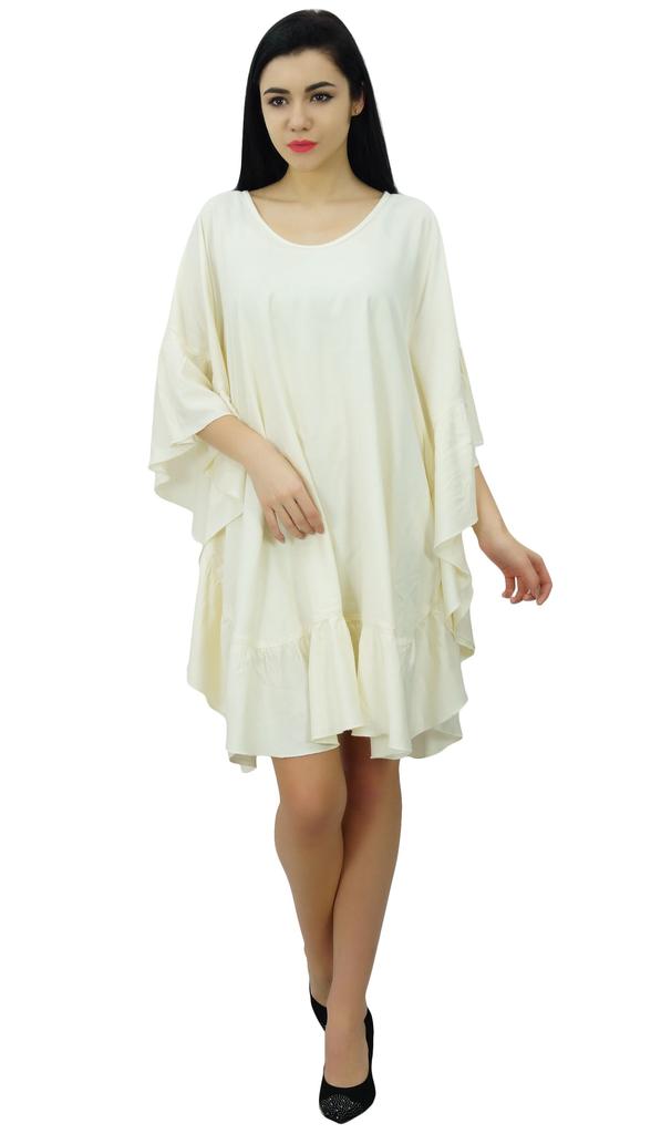 Bimba Женский короткий кафтан из искусственного шелка, кимоно с оборками на рукавах, платье-кафтан, накидка