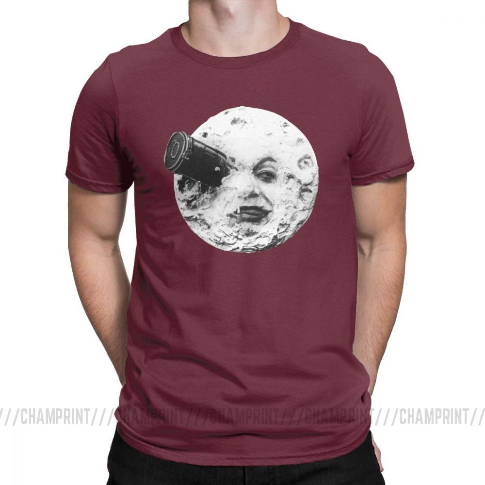 Moon T Shirts For Men Georges Melies Twin Party Tops Short Sleeve Vintage T Shirts
