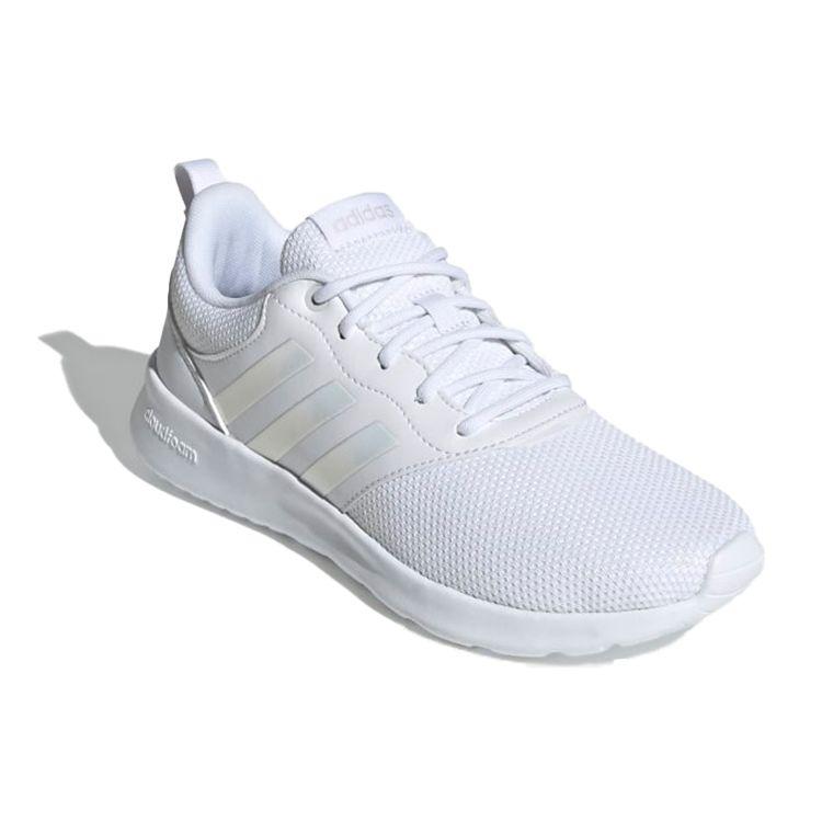 adidas QT Racer 2.0 Белые переливающиеся женские кроссовки Cloud-White Grey-Two H05793
