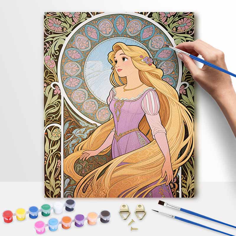 Disney oil painting handmade diy Rapunzel art nouveau style gifts home decorations