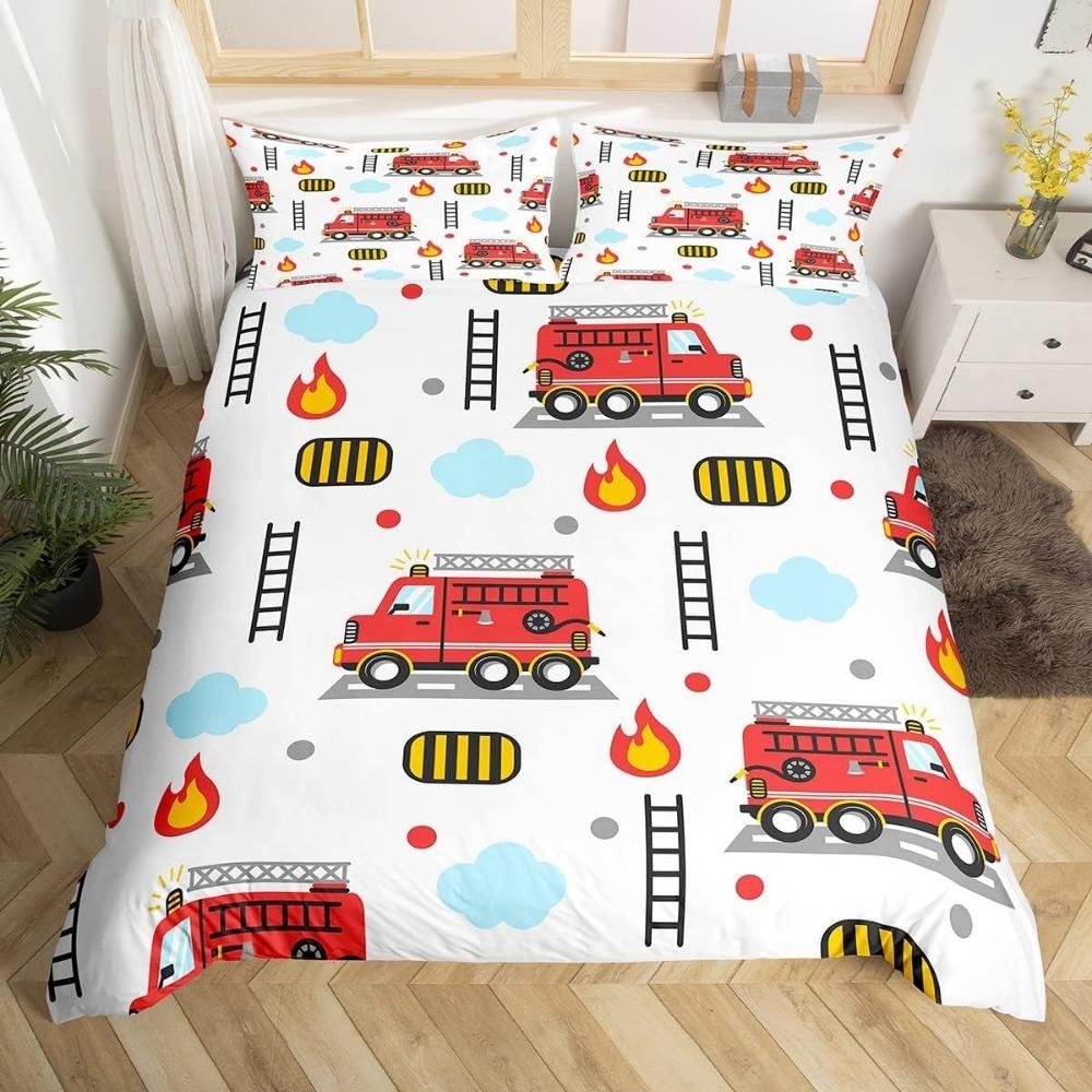 Cartoon  Car Aeroplane Toddler Bedding Motif,Microfibre Bedding Sets, Children's Bed  for Teenagers  Adult Red Blue Quilt Cover