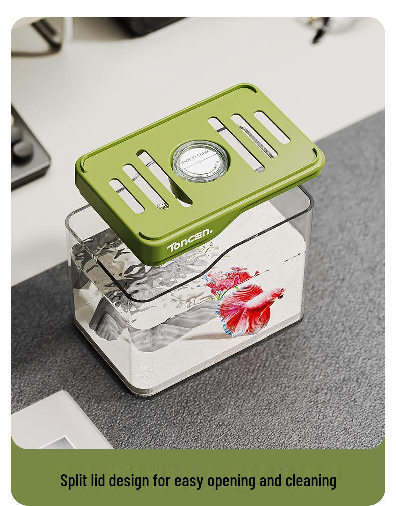 Mini Transparent Desktop Aquarium for Goldfish - Eco-Friendly Home Decor Fish Tank