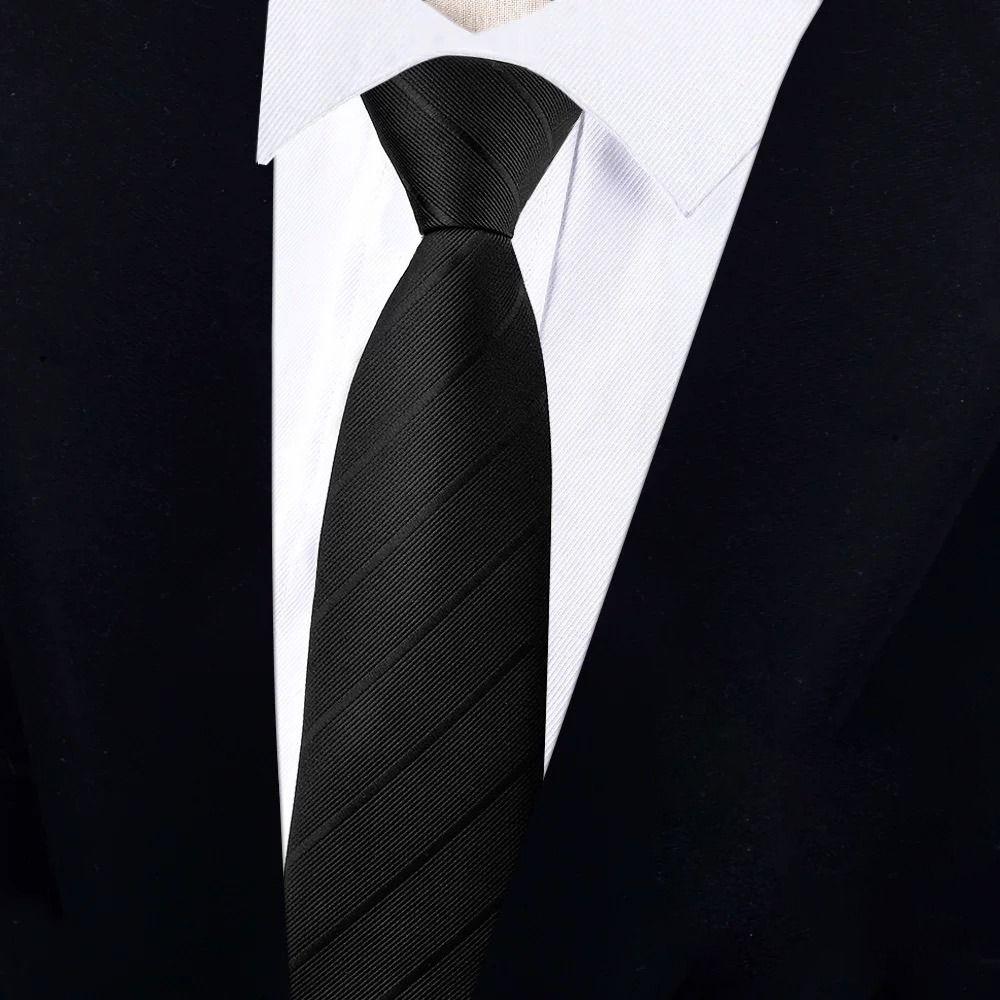 Stripe Necktie Blue Black Slim Skinny Tie Elegant Wedding Groom Tie  Gifts