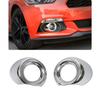 Chrome Front Fog Light Lamp Trim Cover Ring Decal for Ford Mustang 2015-18 Pair