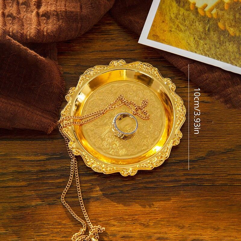 1 шт., поднос из золотого металла в винтажном стиле, витрина для фруктовых тортов на свадьбу