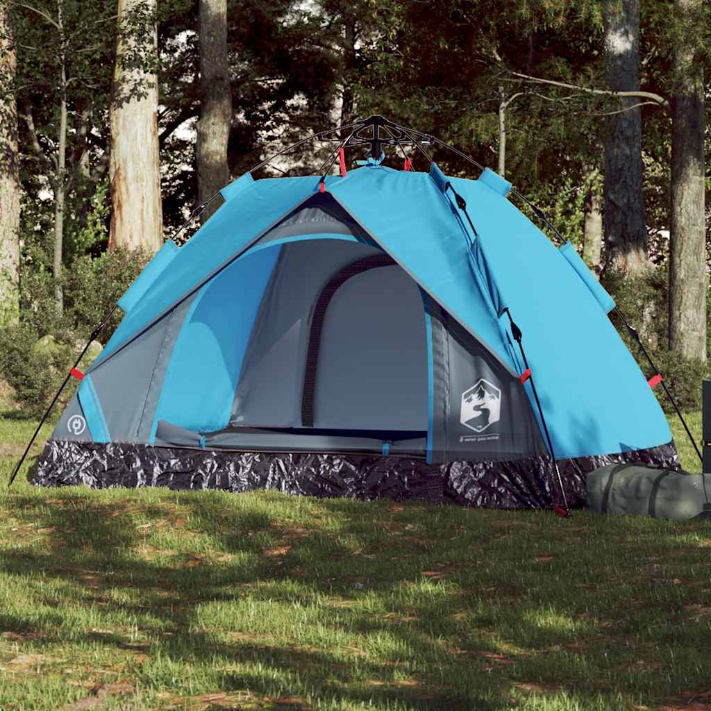 Dome Camping Tent for 2 Persons Blue Quick Release