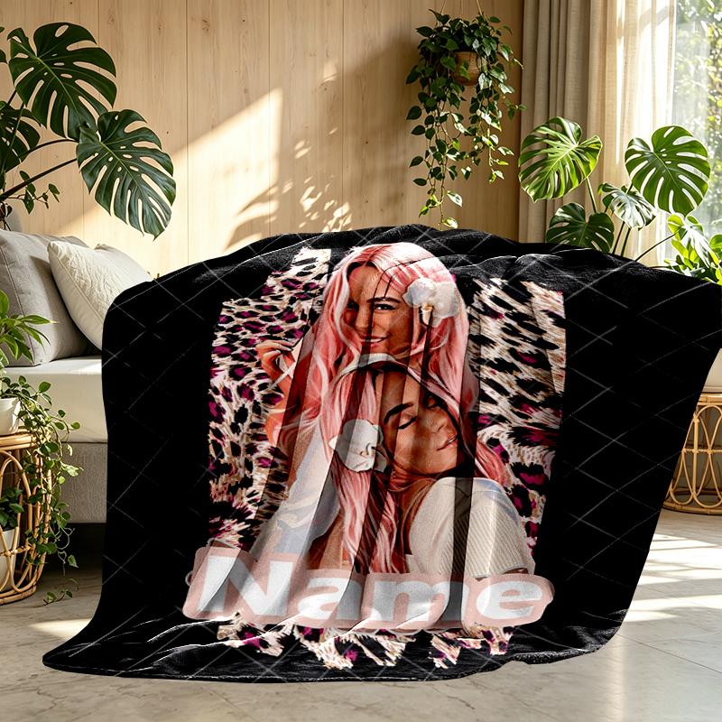 Custom Name Personalized Karol G Print Blanket, Home Decor, Bedroom, Sofa, Camping, Couch, Gifts for Birthday Christmas