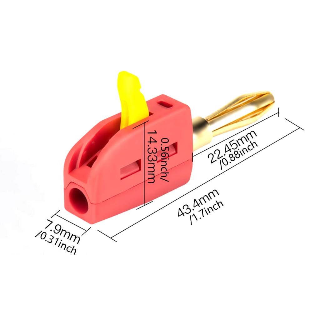 10pcs Efficient 32A 4mm Banana Plug Solderless Quick Connect 4mm Banana Plug 32A High Current for Electrical Tools