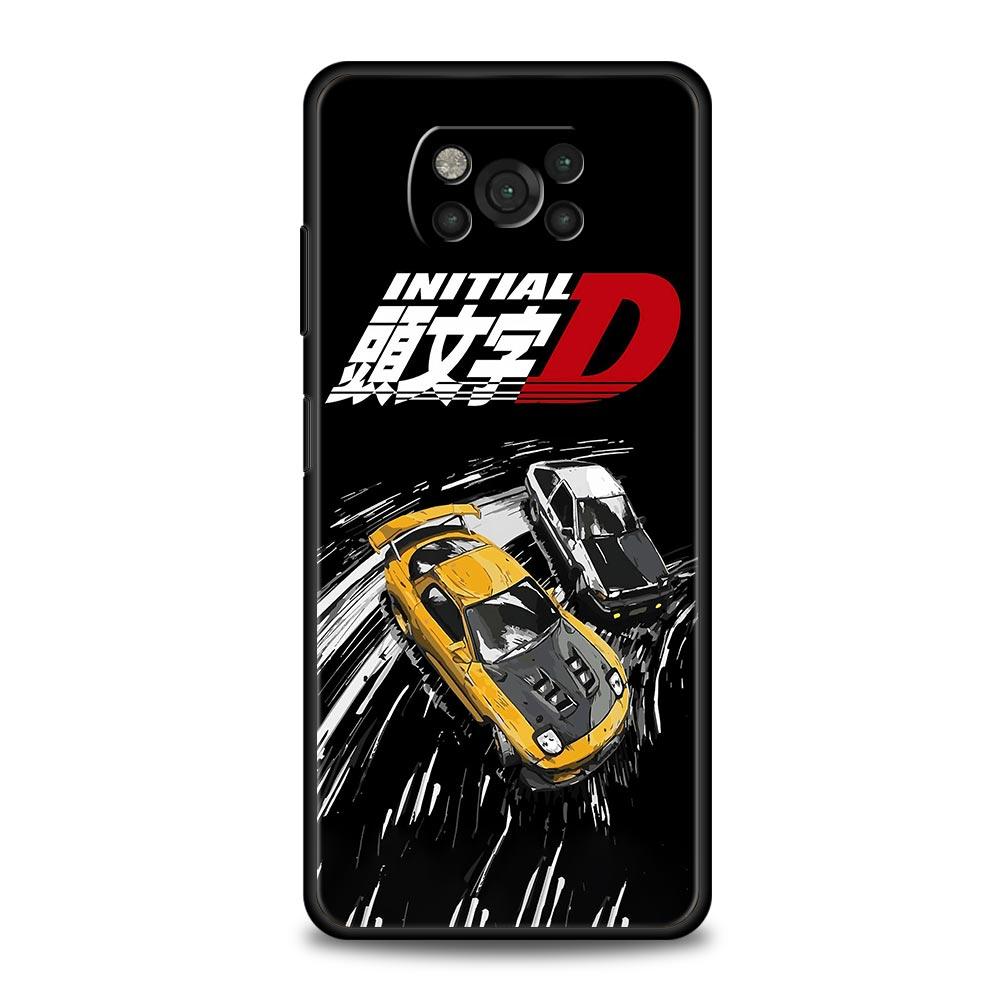 Чехол для телефона Initial D для Xiaomi Poco F7 Ultra F6 F5 F4 F3 X6 X5 X4 X3 NFC C51 C55 M4 GT 5G Мягкий ТПУ корпус Fundas Сумки