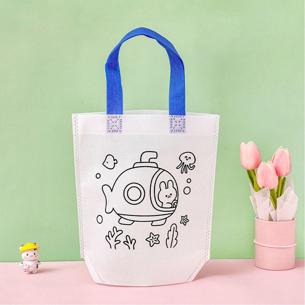 Coloring Goodie Bags Double Sided Graffiti Bag Non-woven Fabric Handbag New Graffiti Pack  Children