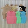 Women's Summer High Neck Hollow Knit Short Casual Tank Top