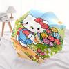 Hello Kitty,Flower Garden Automatic Folding Umbrella-Simple 8-Rib Design, Bright Cartoon Pattern, Durable Iron Frame, Suitable For Travel, O
