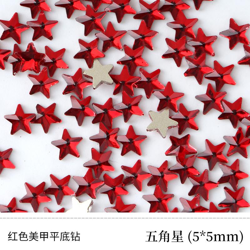 Red Nail Art Jewelry Drill Flat Bottom Special-Shaped Drill Water Drop Horse Eye New Year'S Red Nail Glass Sticker Drill