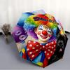 1PC Custom Name Clown Pup Party Fun Automatic Folding Umbrella Compact Travel Umbrella for Men & Women, Ideal Gift for Christmas, Birthdays, Halloween