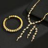 Подарочный набор ювелирных изделий Цепочка-когти с бриллиантами из трех частей Ожерелье Серьги Браслет Вечернее платье Аксессуары