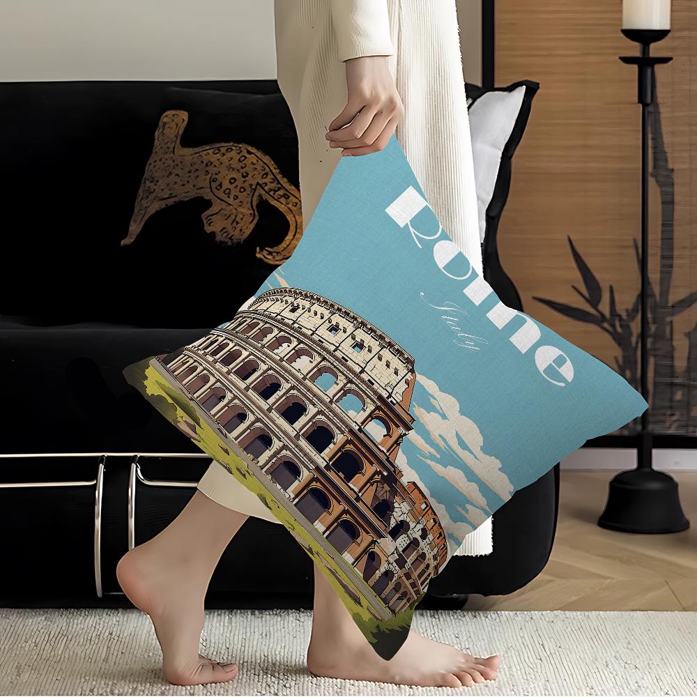 Ретро Городское Здание Америка Белый Дом Декоративный Эстетика Комнаты Чехол Домашний Декор Спальня Диван-Кровать Диван Подушка Чехол 45x45