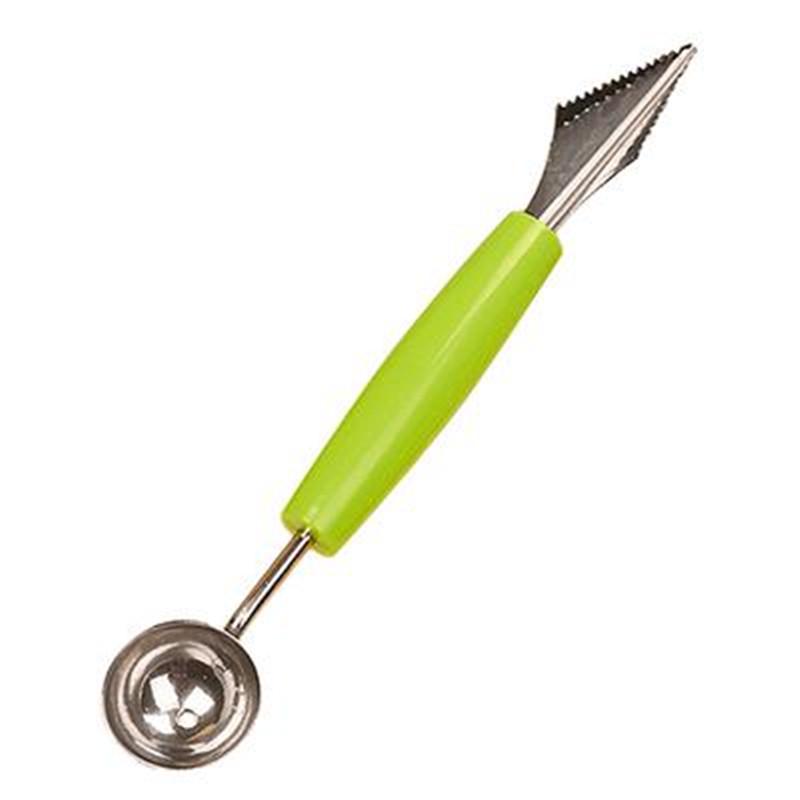 2в1 двойная головка из нержавеющей стали, нож для резьбы по фруктовым шарам, ложка для копания, блюдо для мороженого, кухонный инструмент