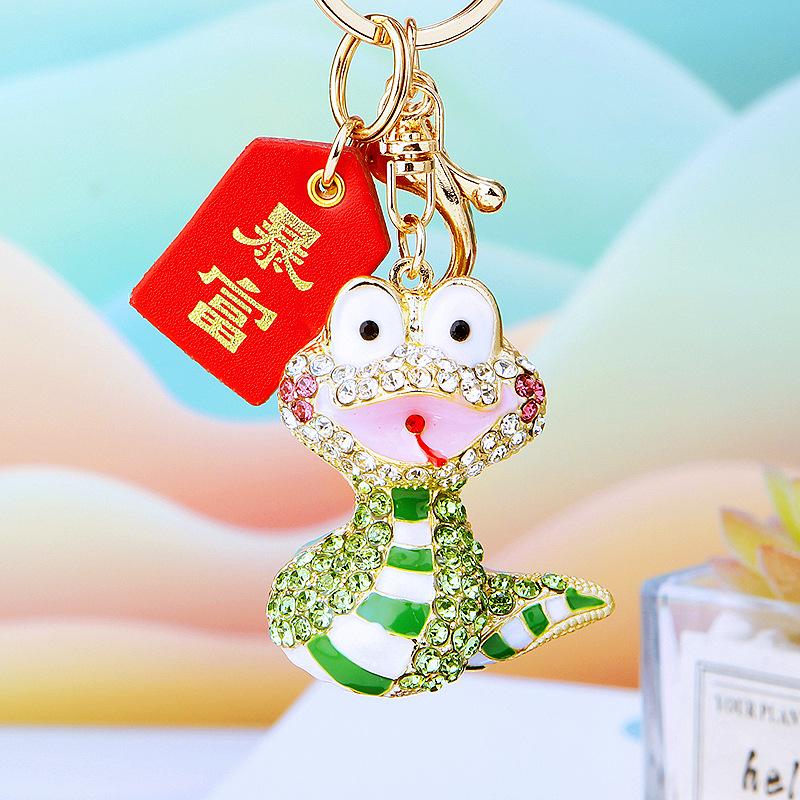 Креативный китайский зодиакальный брелок-подвеска в виде змеи, изысканный мультяшный брелок-змея, украшение для рюкзака, аксессуары, подарки