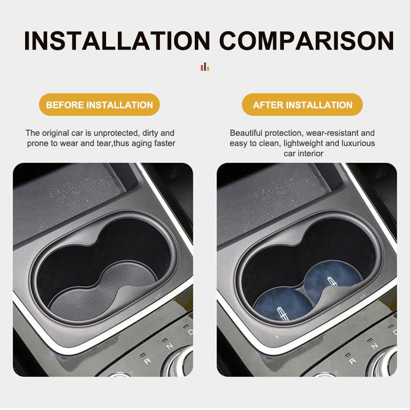 Car Coasters Anti-Slip Water Cup Slot Drink Bottle Holder Pad For Lincoln Aviator Navigator Continental Nautilus Flyer Corsairftrw9