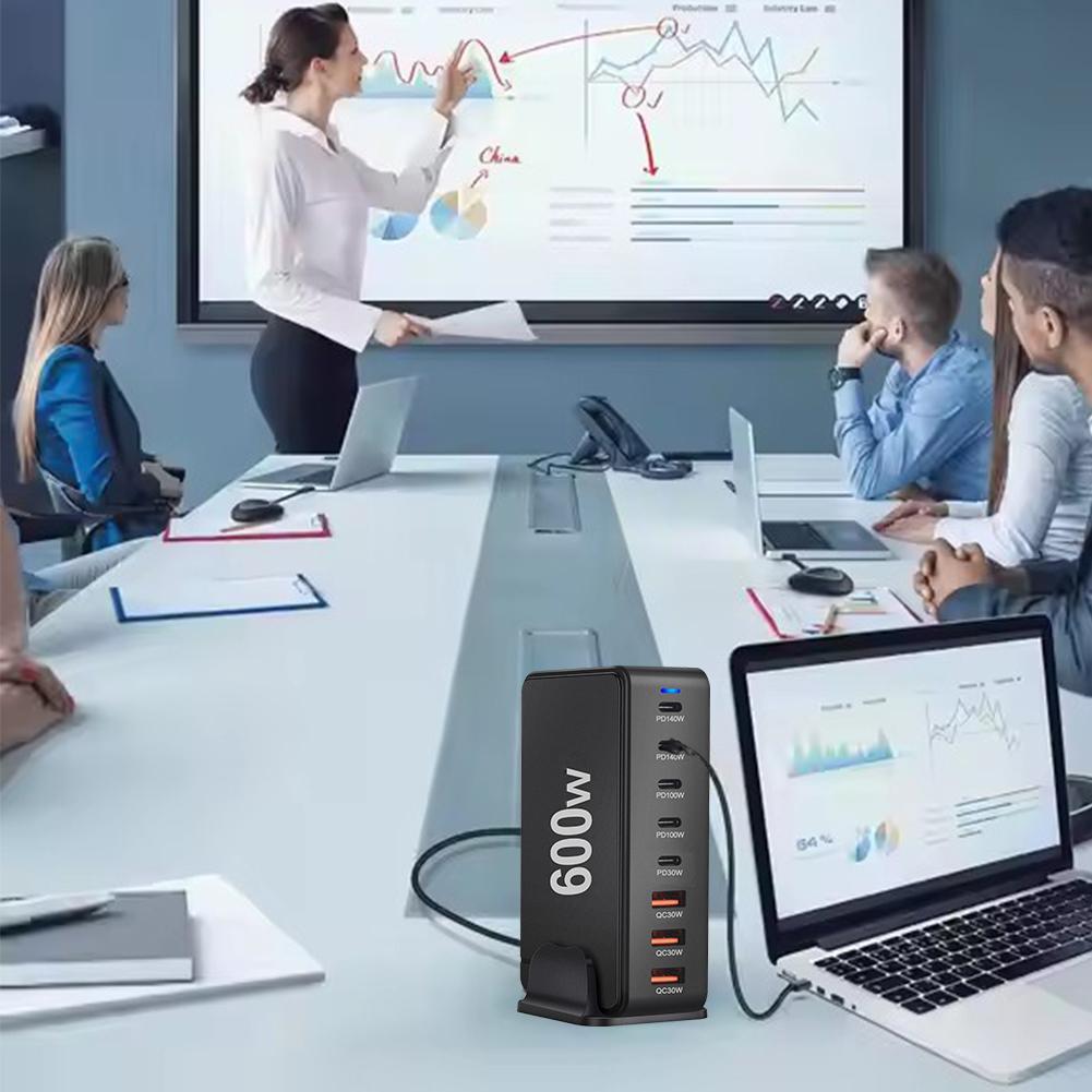 600 Вт GaN зарядное устройство 8 портов USB Type C настольная станция быстрой зарядки US/UK/EU/AU адаптер вилки для iPad ноутбук