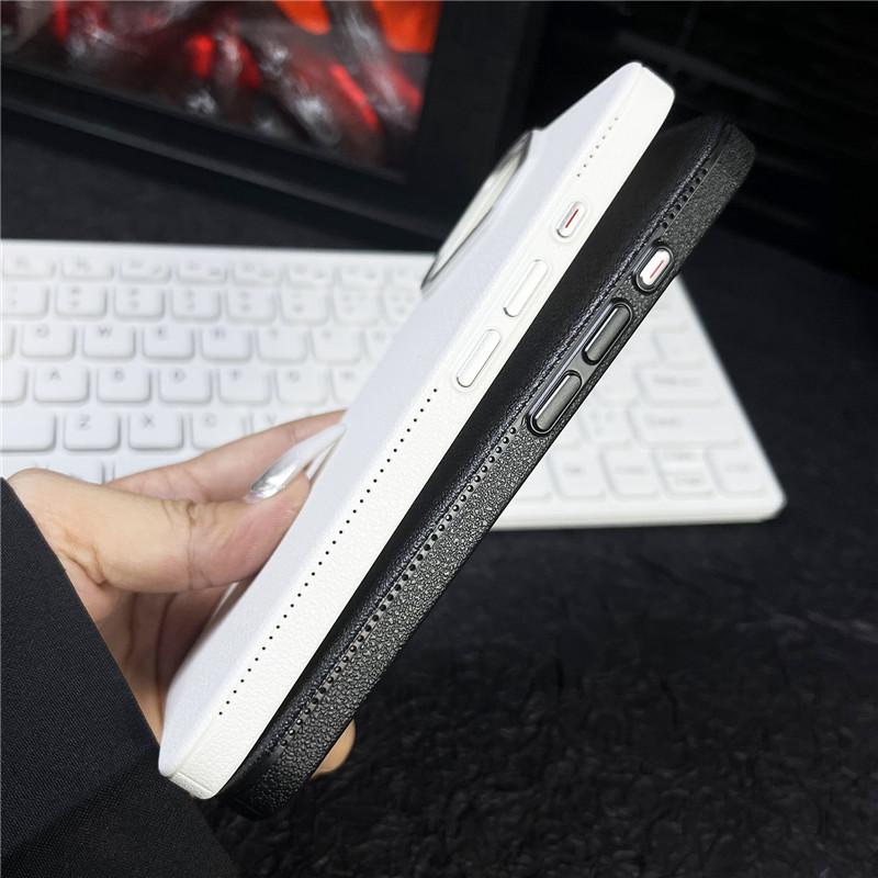 Для Apple iPhone 16 Plus Pro Max прочный металлический чехол с большой дыркой в рамке для объектива Litchi Grain PC, защитный чехол от отпечатков пальцев, задняя крышка-оболочка