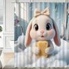 Милый 3D Мультяшный Пингвин Купается с Пузырями Водонепроницаемая Шторка для Душа - Веселый Декор для Ванной