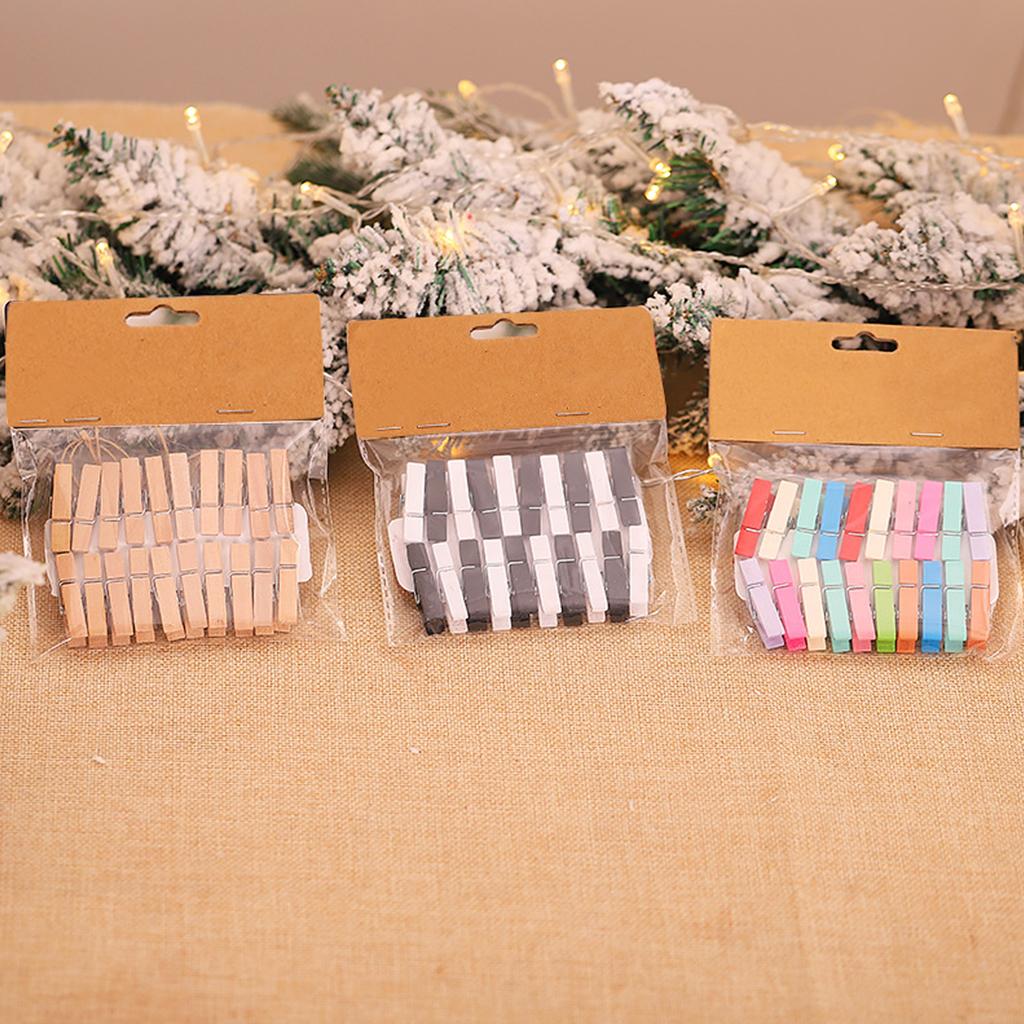 20 шт./лот DIY прищепки для одежды, бумажные прищепки, канцелярские принадлежности, деревянные зажимы для фото, поделки 3,4 см