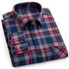 Свободная мужская клетчатая рубашка S~6XL, с длинным рукавом, на осень-весну, мягкая, стандартного кроя, 100% хлопок, байковая, повседневная одежда для мужчин