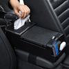 With Cup Holder Car Armrest Storage Box Tissue Box Arm Rest Heightening Pillow Driving
