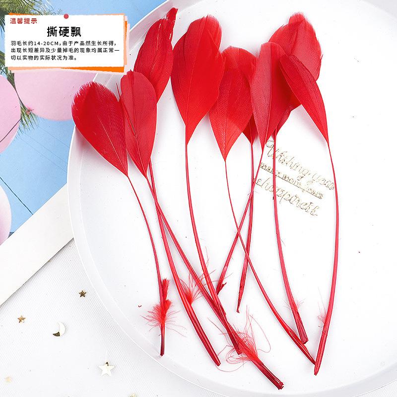 20Pcs57 Big Red Feather Diy Jewelry Accessories Clothing Handicrafts Decorative Materials