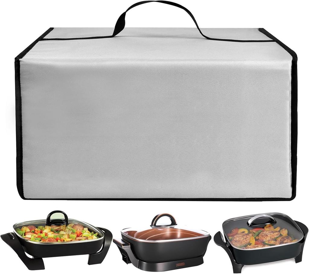 Cover Electric Frying Pan Cover Heavy Duty Waterproof Heat-Resistant Nylon Covers Case for Make Take Oven