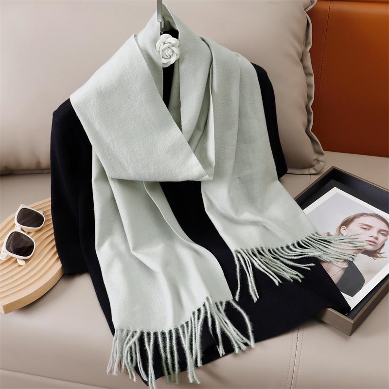 New Winer Warm Cashmere Scarf for Women Fashion Solid Thick Blanket Pashmina Shawl Wrap Female Bufanda Echarpe Foulard