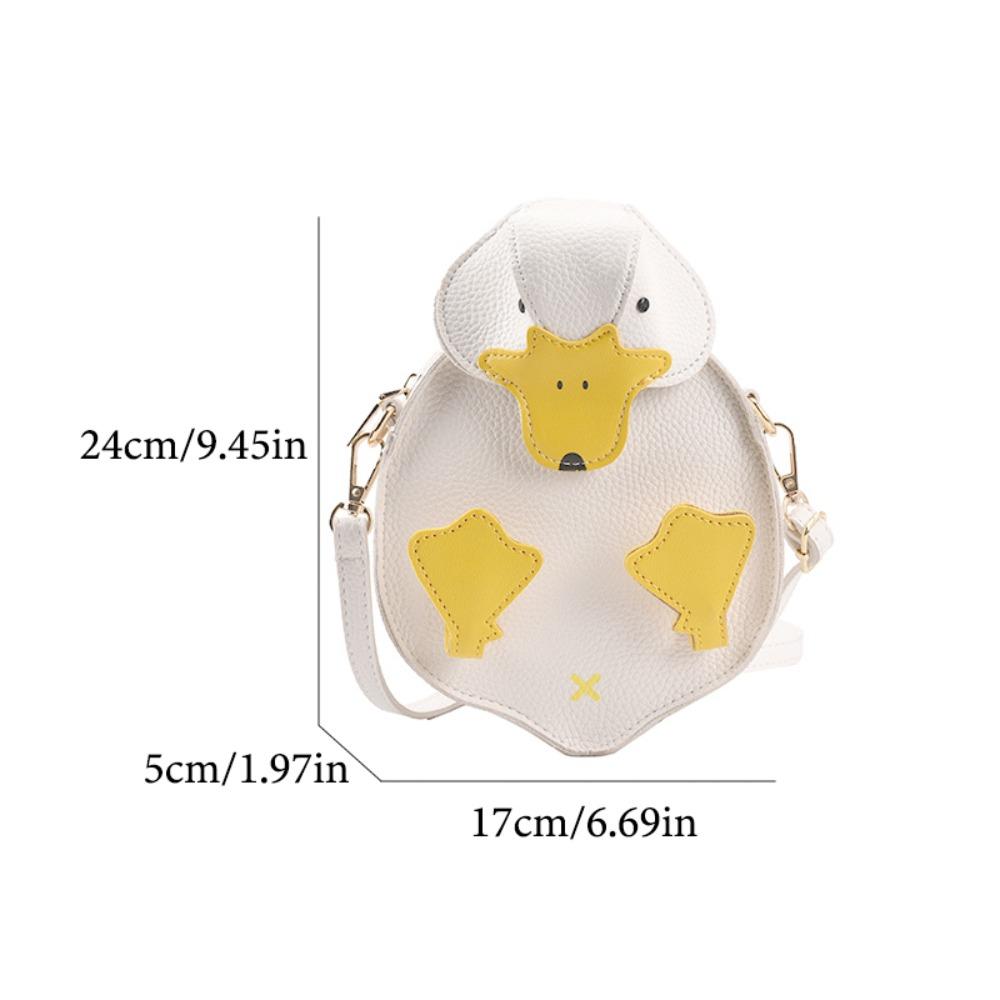 Contrast Color Cartoon Duck Bag PU Leather Crossbody Bag Fashion Duck Shape Bag  Girls