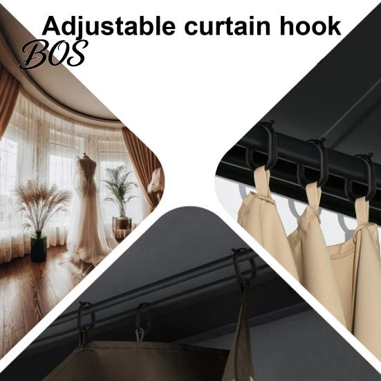 Awning Curtain Hooks 50/100Pcs Plastic Gazebo Hook, Heavy Duty Mosquito Netting Durable Black Track for Outdoor Hotel, Accessories Net