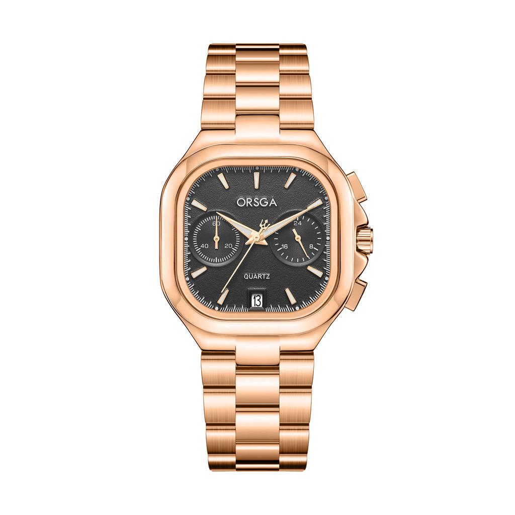 Женские элегантные часы-платье с золотым браслетом из нержавеющей стали, квадратным зеленым циферблатом, водонепроницаемые кварцевые наручные часы со светящимися стрелками