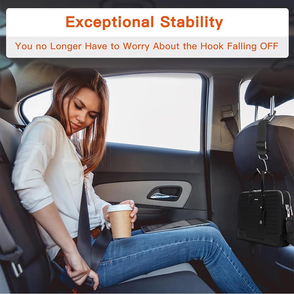 2 шт. Автомобильный крючок Универсальные крючки на подголовник сиденья автомобиля, Черный