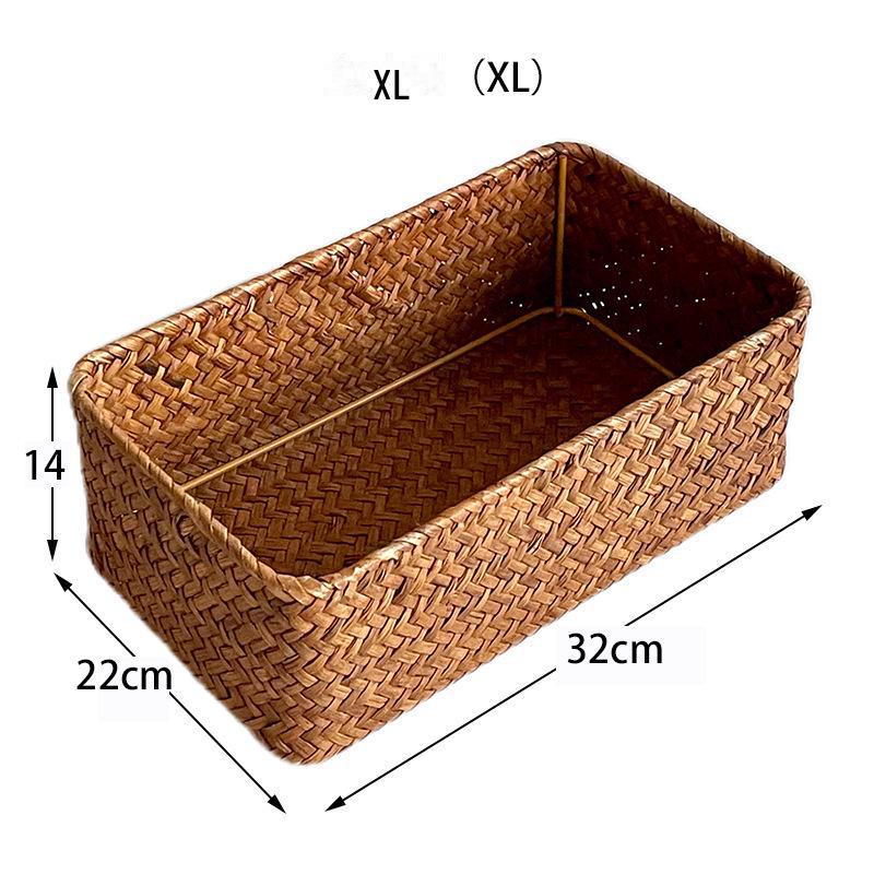 Плетеная вручную корзина из ротанга для хранения закусок и всякой всячины