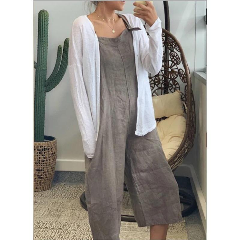 Летние однотонные хлопковые комбинезоны, повседневные комбинезоны с семью точками