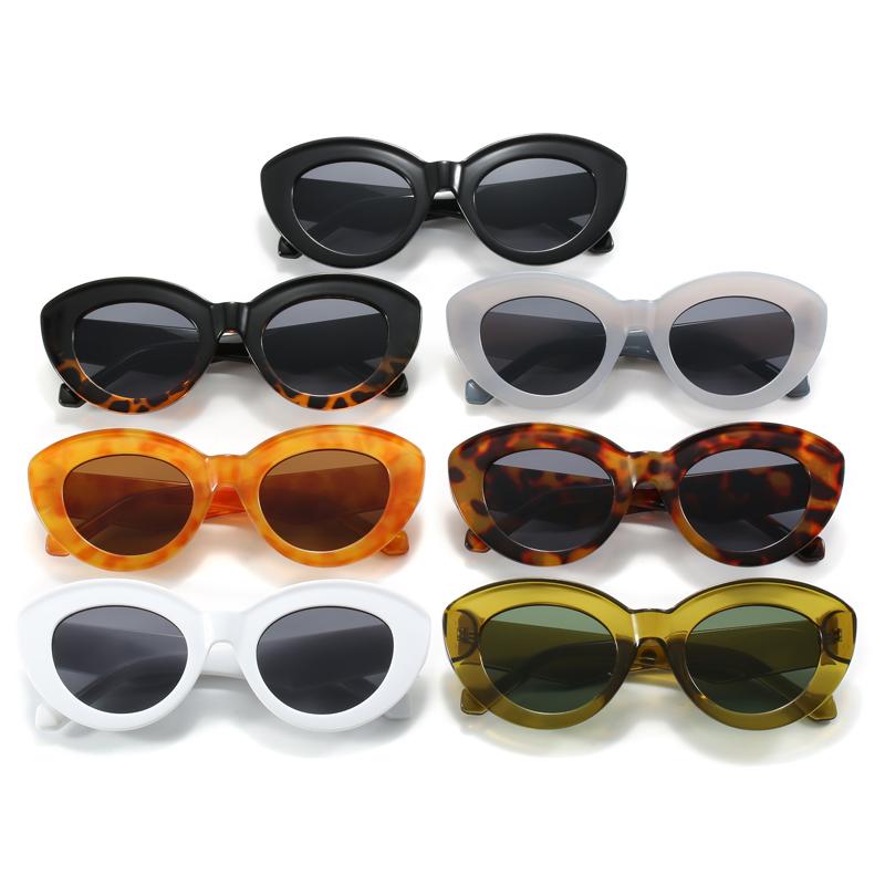 Trend Oval Cat Eye Sunglasses For Women Fashion Luxury Brand Star Decorative Ladies Sunglasses Eyewear Retro Shades Popular